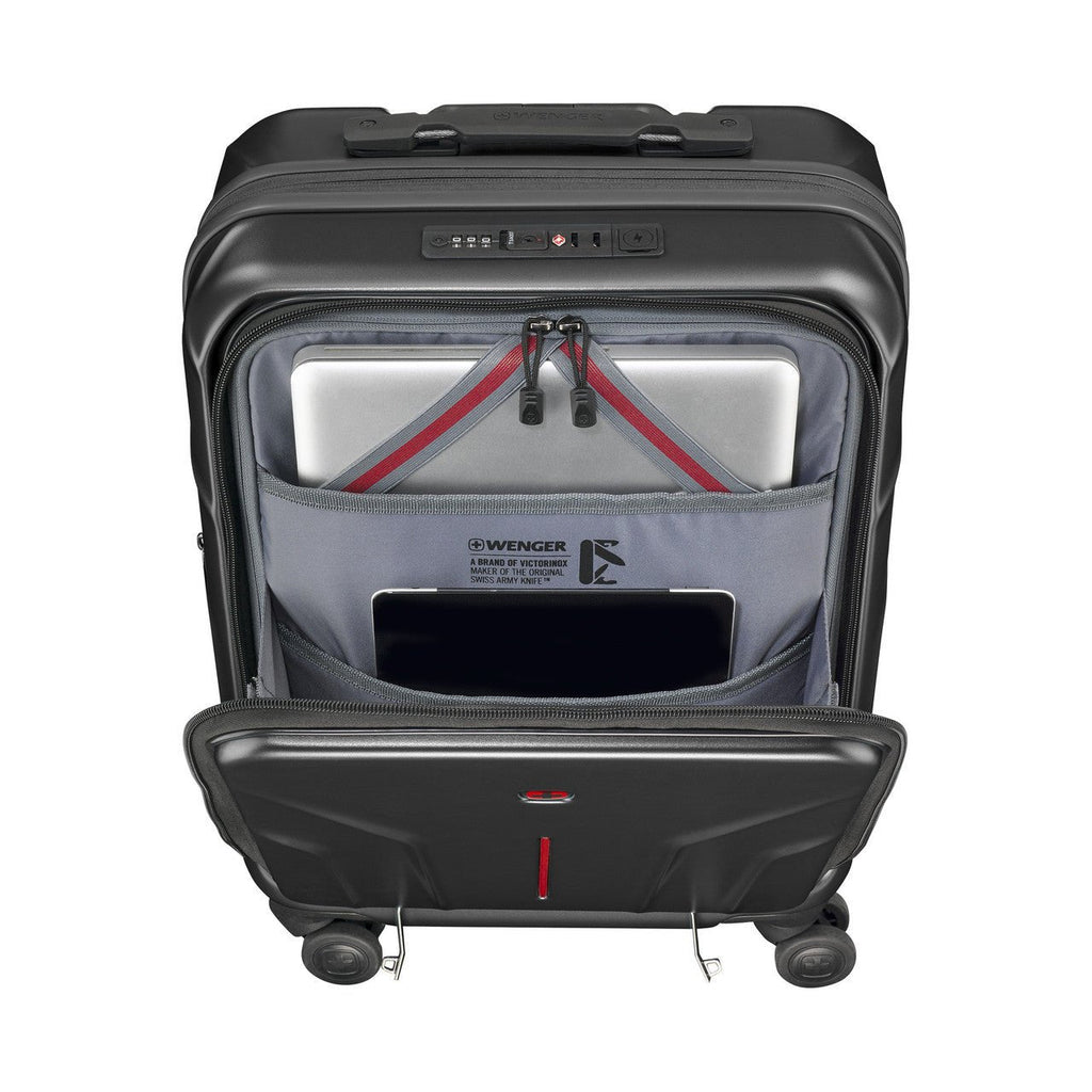 Wenger Amplix Hardside Carry-on Luggage with USB Ports Black