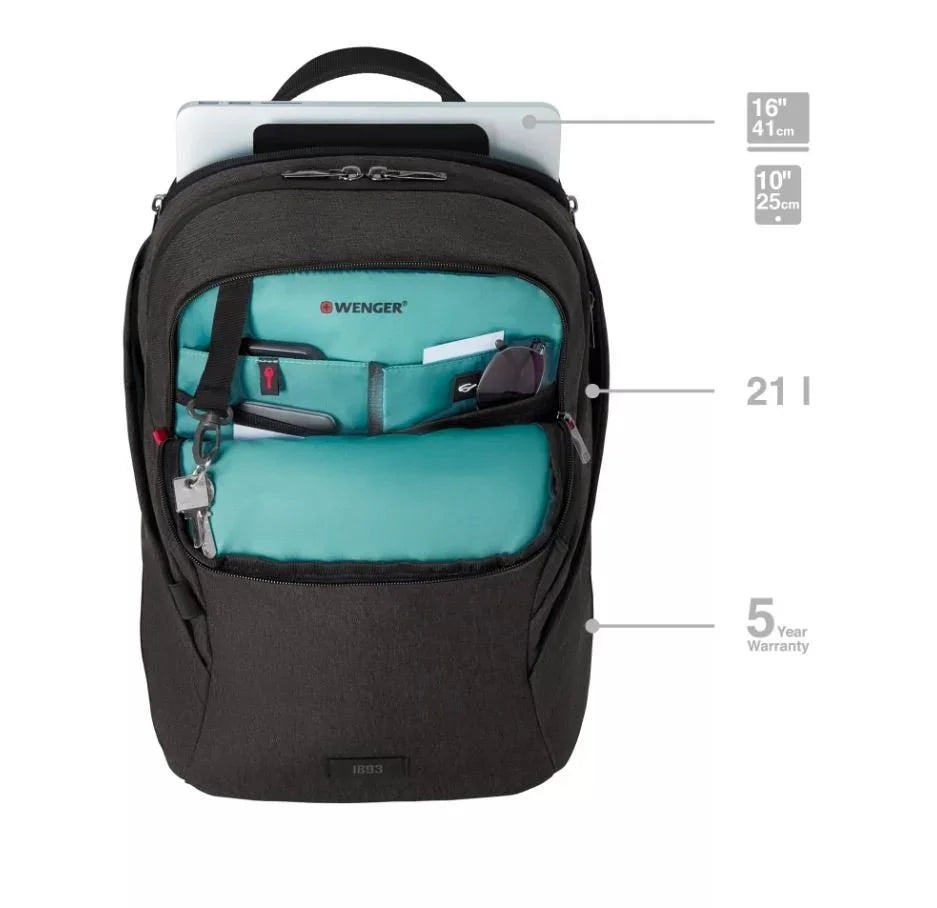 Wenger MX Light Grey Laptop Backpack for 16 Inch Devices