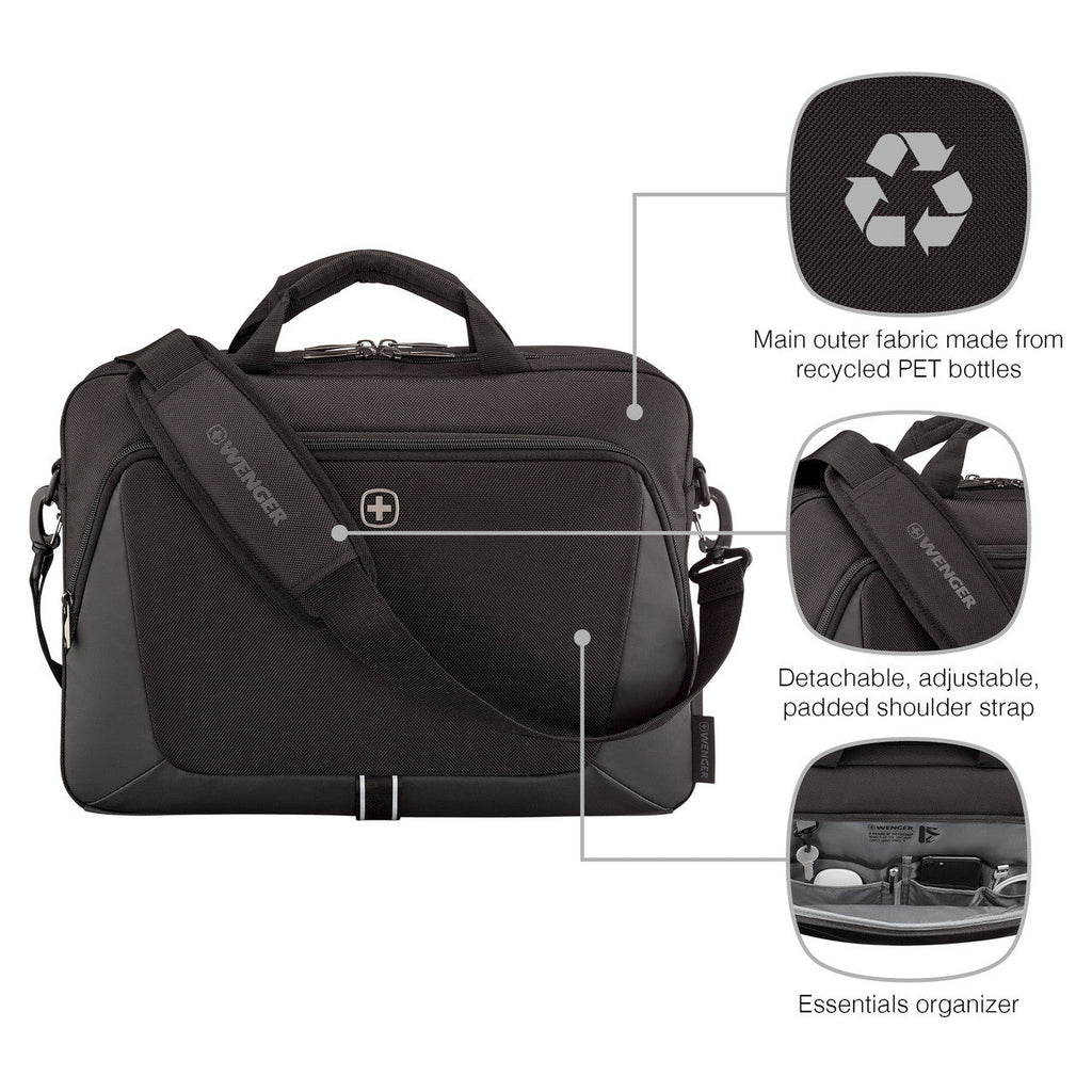 Wenger Sustainable Laptop Briefcase 16 Inch With Trolley Strap